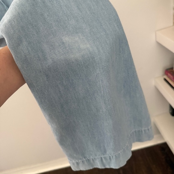 APC light Blue Denim Wide Leg Square Neck Tie Back Jumpsuit sz 42. XL - Picture 7 of 16